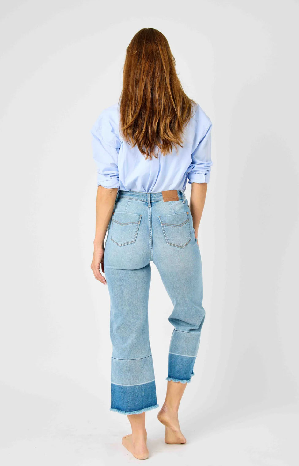 Judy Blue High Waist Release Hem Wide Leg Jeans