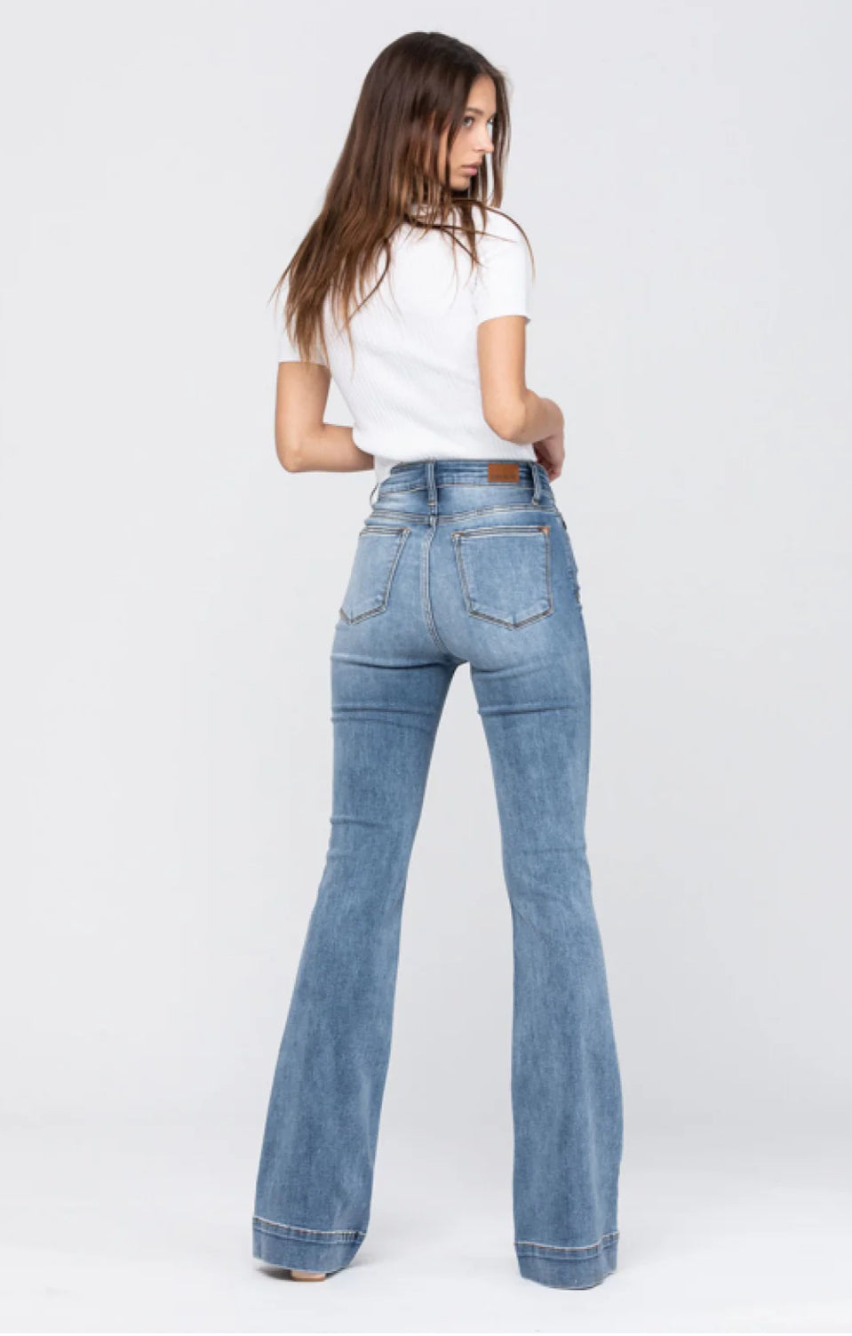 Judy Blue Mid Rise Trouser Flare denim