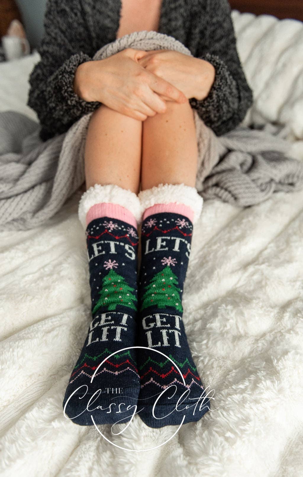 Non-Slip Sherpa Lined Socks - Let's Get Lit RTS - 219 Main Marketplace