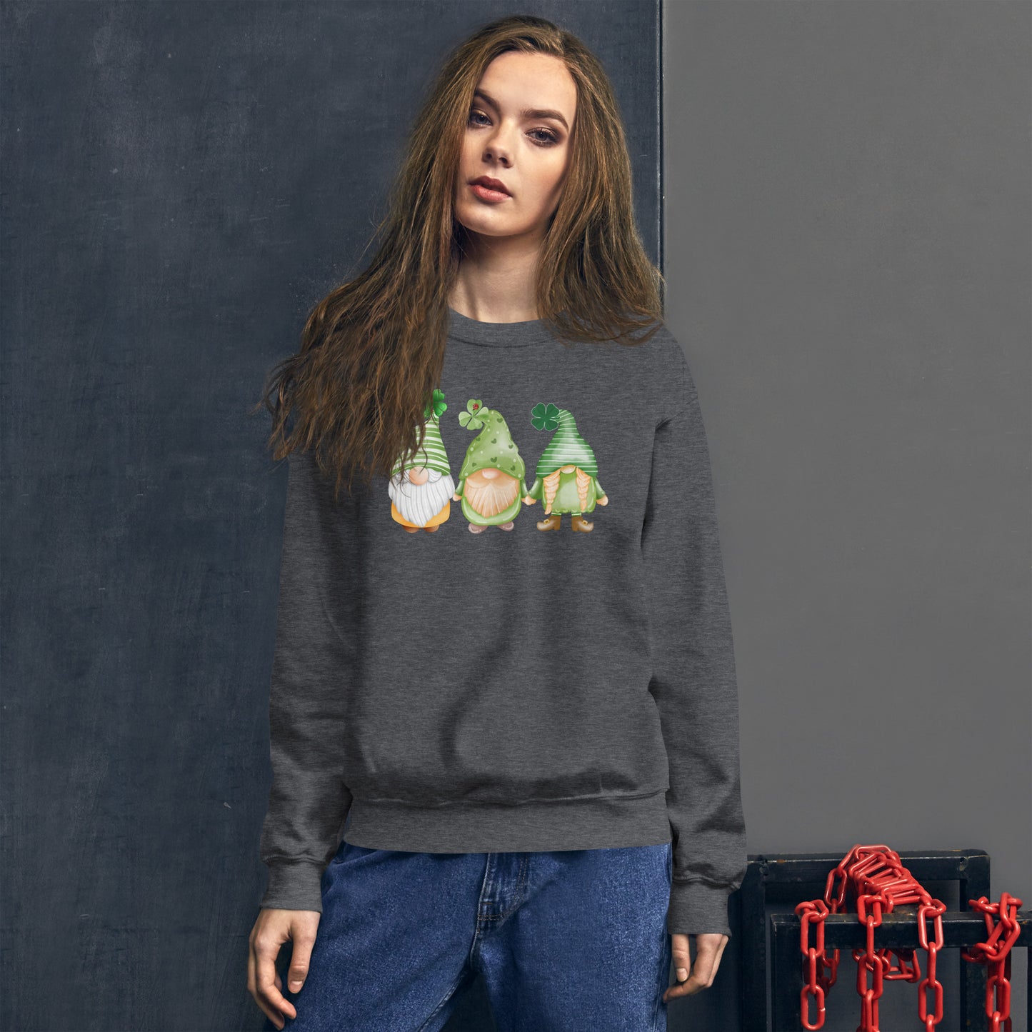 St. Patrick's Day Gnomes Unisex Sweatshirt, Gnomes sweatshirt, St. Pattys Day Sweatshirt, Women's sweatshirt