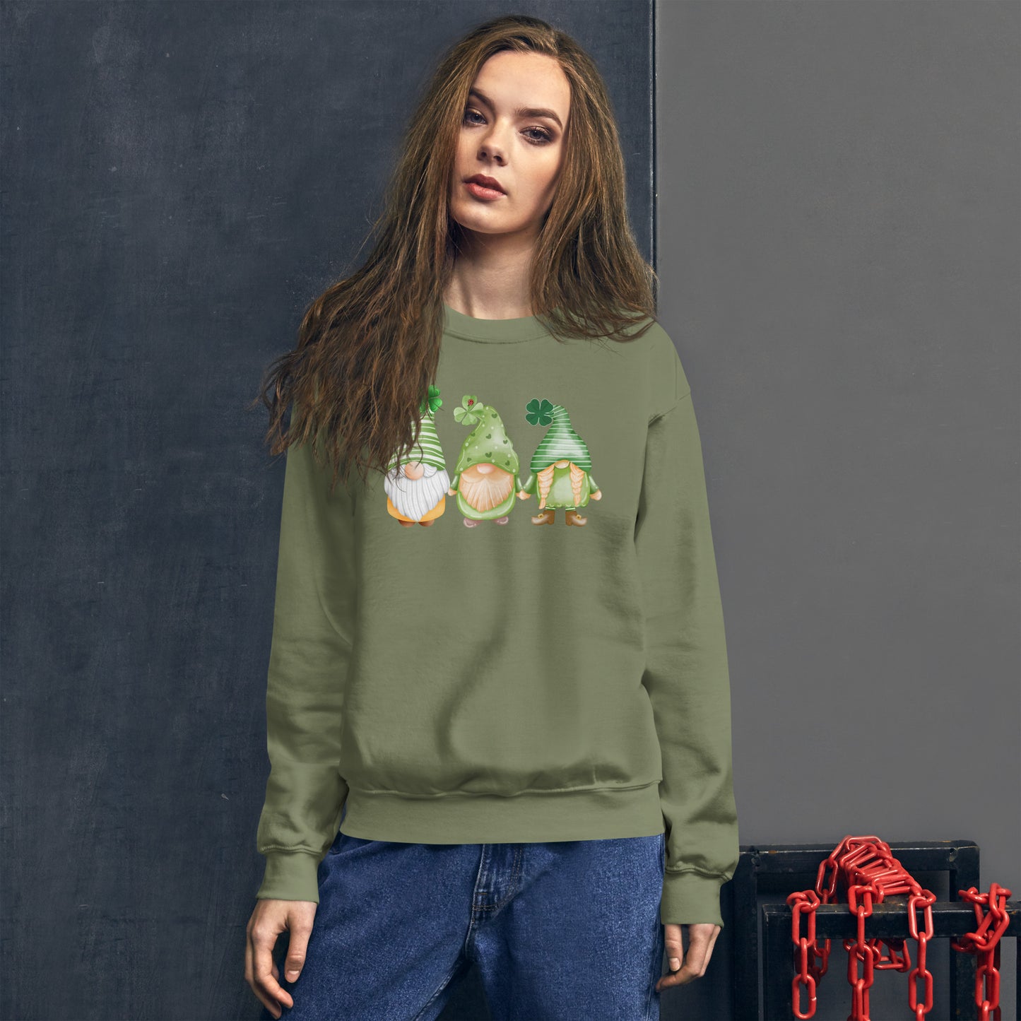 St. Patrick's Day Gnomes Unisex Sweatshirt, Gnomes sweatshirt, St. Pattys Day Sweatshirt, Women's sweatshirt