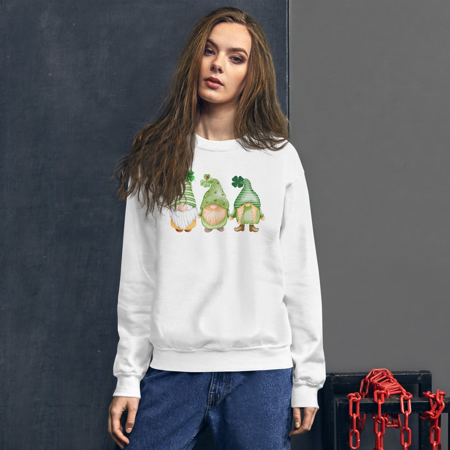 St. Patrick's Day Gnomes Unisex Sweatshirt, Gnomes sweatshirt, St. Pattys Day Sweatshirt, Women's sweatshirt